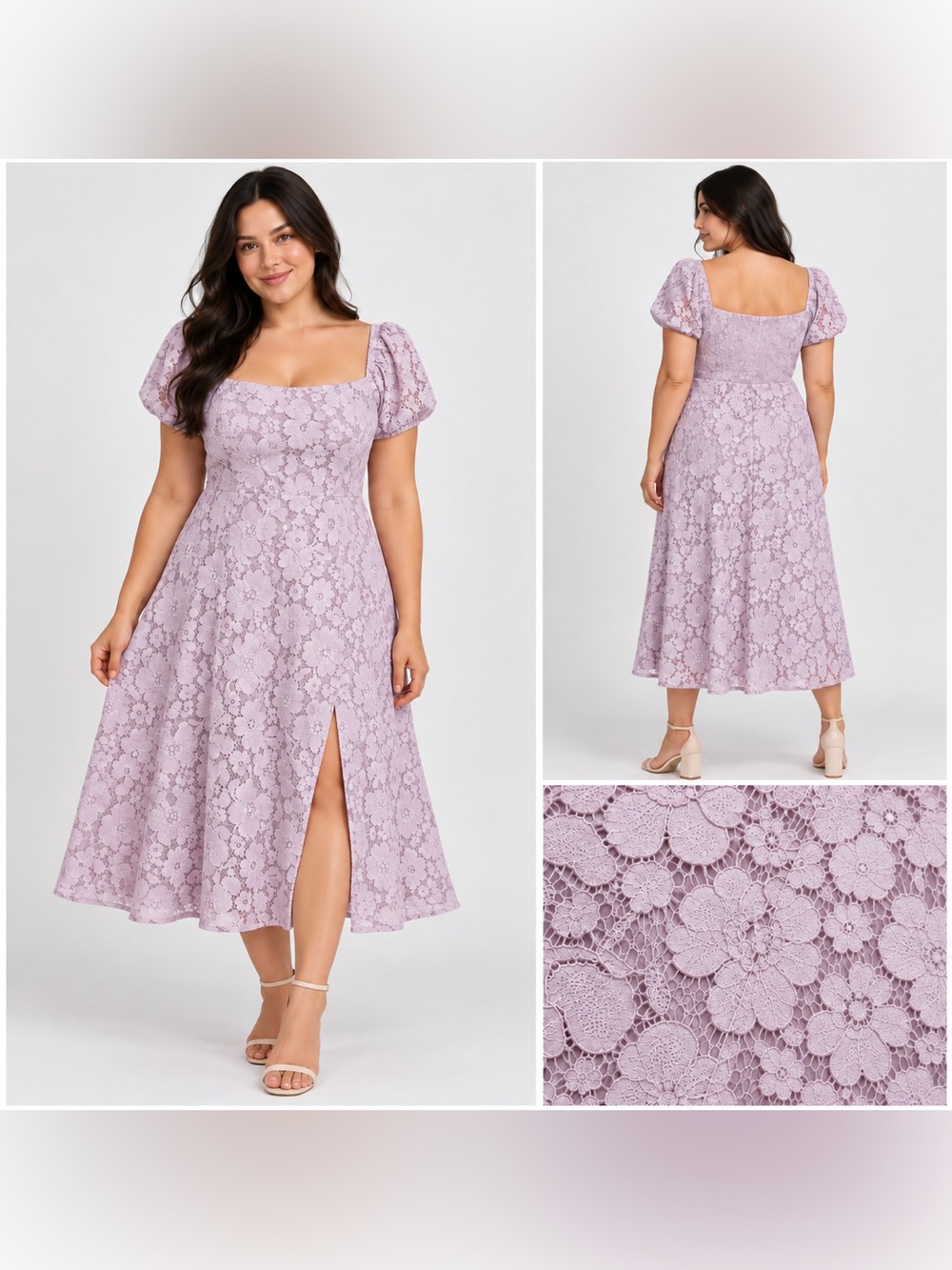 Francesca's Floral Lace Midi Dress Purple XL NWT
